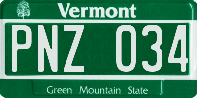 VT license plate PNZ034