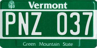 VT license plate PNZ037