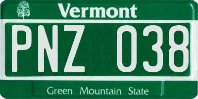 VT license plate PNZ038