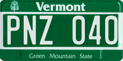 VT license plate PNZ040