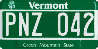 VT license plate PNZ042