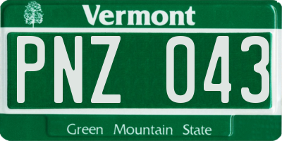 VT license plate PNZ043