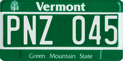 VT license plate PNZ045