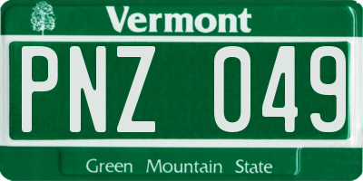 VT license plate PNZ049
