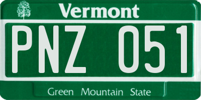 VT license plate PNZ051