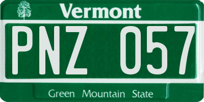 VT license plate PNZ057