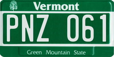 VT license plate PNZ061