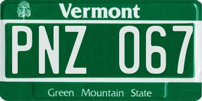 VT license plate PNZ067