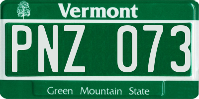 VT license plate PNZ073