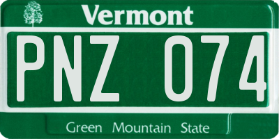 VT license plate PNZ074