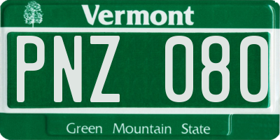 VT license plate PNZ080