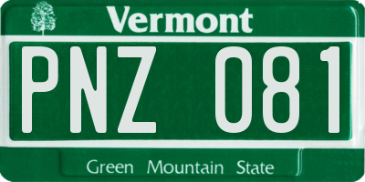 VT license plate PNZ081