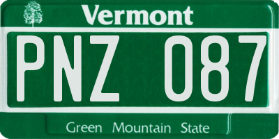 VT license plate PNZ087