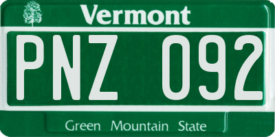 VT license plate PNZ092