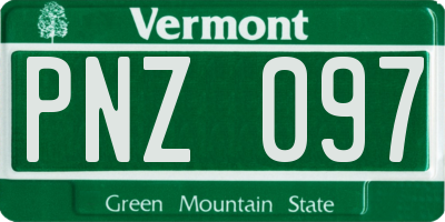 VT license plate PNZ097
