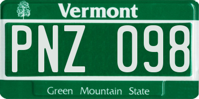 VT license plate PNZ098