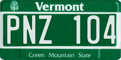 VT license plate PNZ104