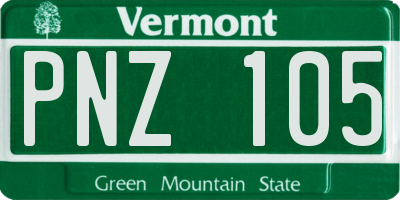 VT license plate PNZ105