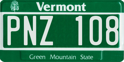 VT license plate PNZ108