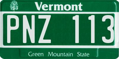 VT license plate PNZ113