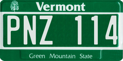 VT license plate PNZ114
