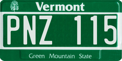 VT license plate PNZ115