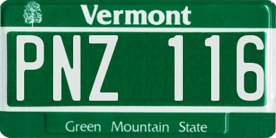 VT license plate PNZ116