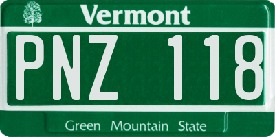 VT license plate PNZ118