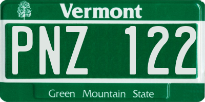 VT license plate PNZ122