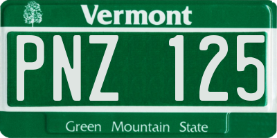 VT license plate PNZ125