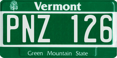 VT license plate PNZ126