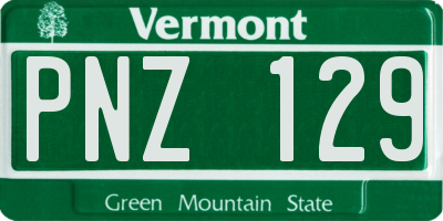 VT license plate PNZ129