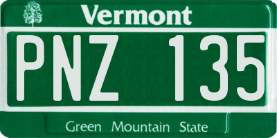 VT license plate PNZ135