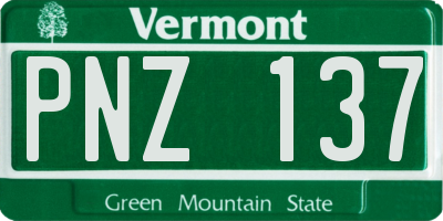 VT license plate PNZ137