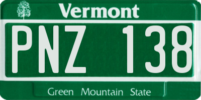 VT license plate PNZ138