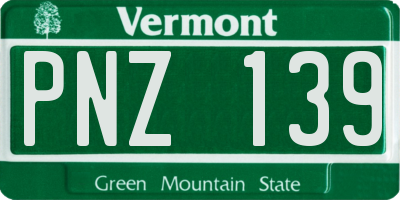 VT license plate PNZ139