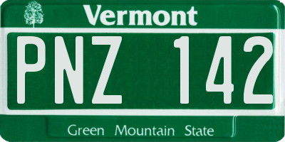 VT license plate PNZ142