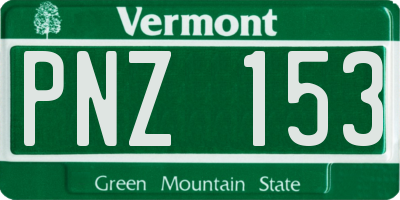 VT license plate PNZ153