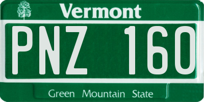 VT license plate PNZ160