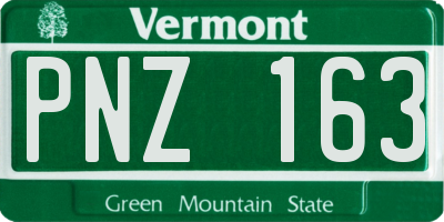 VT license plate PNZ163