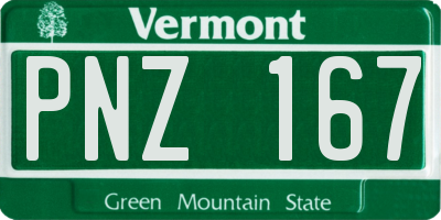 VT license plate PNZ167