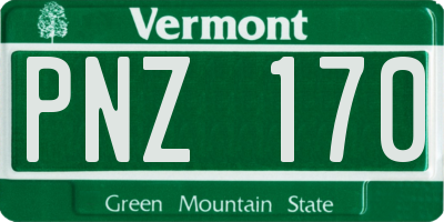 VT license plate PNZ170