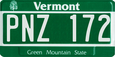 VT license plate PNZ172