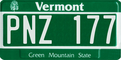 VT license plate PNZ177