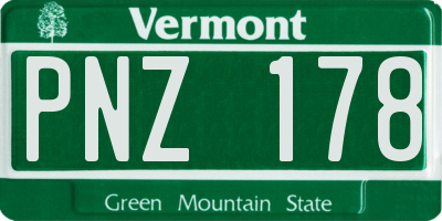 VT license plate PNZ178