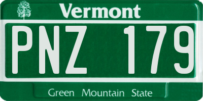 VT license plate PNZ179