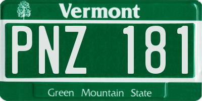 VT license plate PNZ181