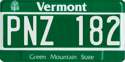 VT license plate PNZ182