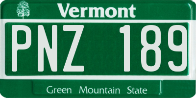 VT license plate PNZ189