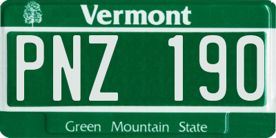 VT license plate PNZ190